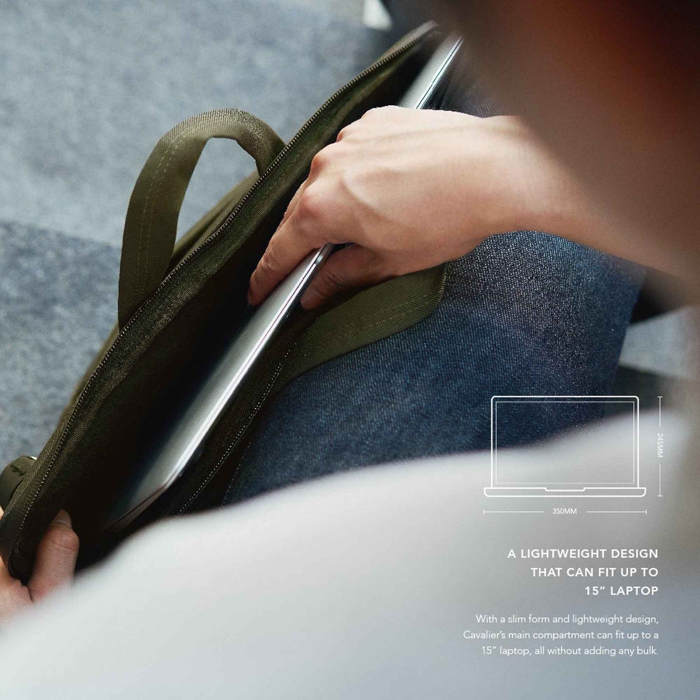 UNIQ Cavalier 2 in 1 Laptop Sleeve fit up to 15" Laptop with organise compartments - Grey (Barcode: 8886463663530 )