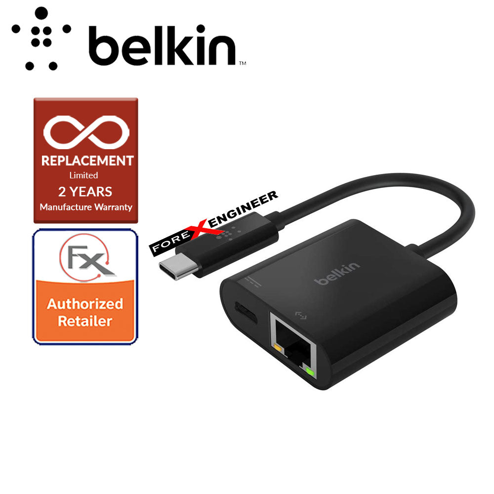 Belkin USB-C to Ethernet + Charge Adapter (USB-C TO GBE, 60W PD)