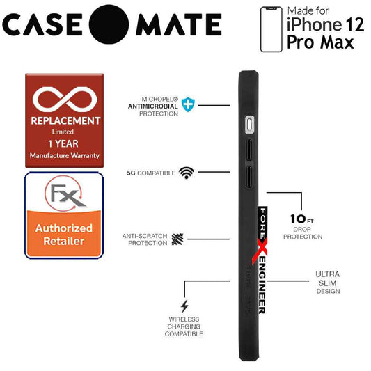 Case Mate KODAK with MicroPel for iPhone 12 Pro Max 5G 6.7" - Matte Black + Shiny Black Logo (Barcode: 840171700398 )