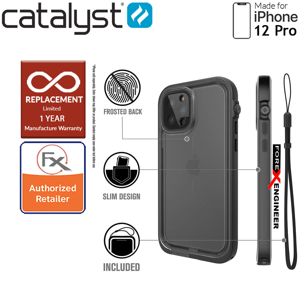 Catalyst Waterproof Case for iPhone 12 Pro (not compatible with iPhone 12) - Stealth Black (Barcode: 840625111138 )