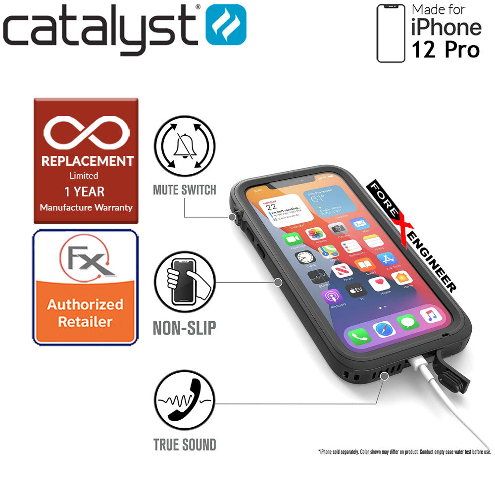 Catalyst Waterproof Case for iPhone 12 Pro (not compatible with iPhone 12) - Stealth Black (Barcode: 840625111138 )