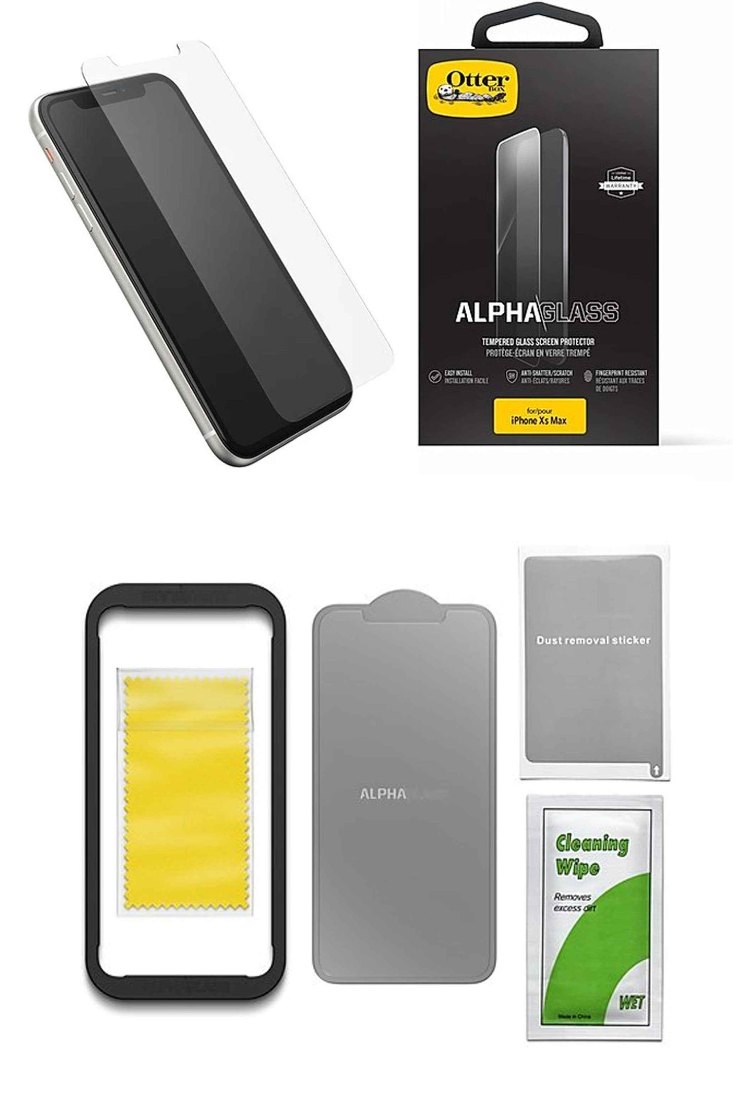 Otterbox Alpha Glass 2D Screen Protector for iPhone 11 Pro Max ( Compatible with iPhone Xs Max ) Tempered Glass with Resists Scratches and Shattering - Clear Color ( Barcode : 660543512738 )