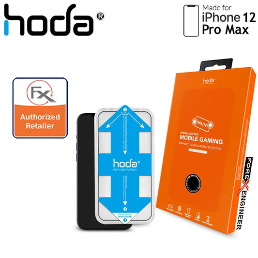 [RACKV2_CLEARANCE] Hoda Tempered Glass for iPhone 12 Pro Max (6.7") Anti-Glare - 2.5D 0.33mm Full Coverage Tempered Glass  with Helper - Matte (Barcode : 4713381519295 )