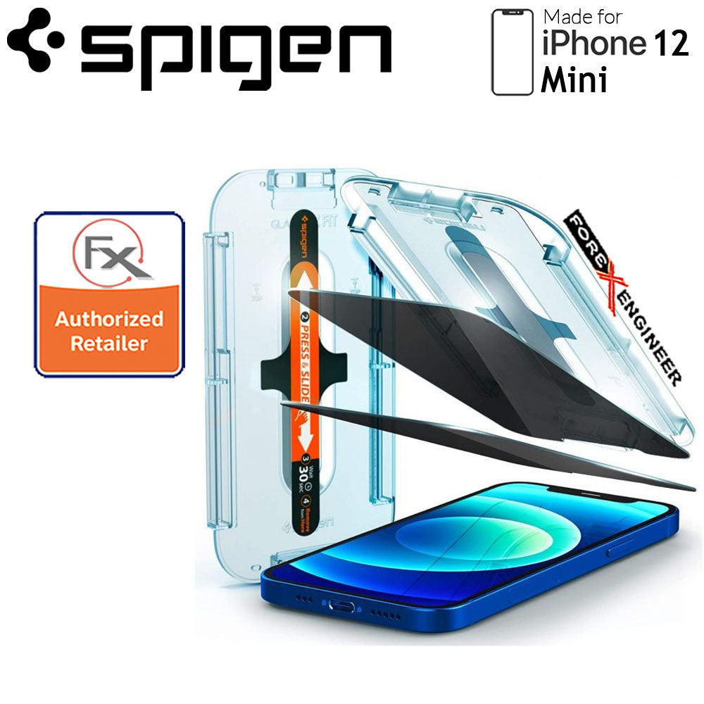 Spigen Privacy Screen Protector for iPhone 12 Mini 5.4" - AlignMaster Full Coverage  (2pcs) ( Barcode : 8809710757219 )