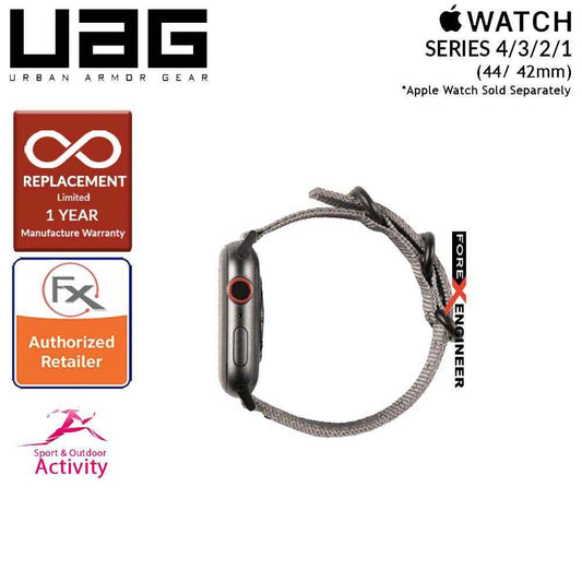 UAG Nato Strap for Apple Watch Series 7 - SE - 6 - 5 - 4 - 3 - 2 - 1 ( 45mm - 42mm - 44mm ) - High Strength Nylon Weave - Grey (Barcode: 812451031898 ) - Forexengineer-malaysia