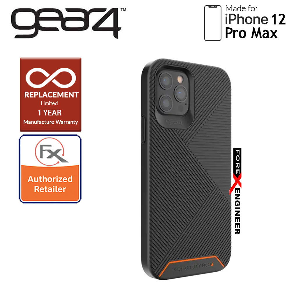 Gear4 BatterSea for iPhone 12 Pro Max 5G 6.7" - D3O Material Technology - Drop Resistant Up to 4 meters (Black) (Barcode : 840056128255 )