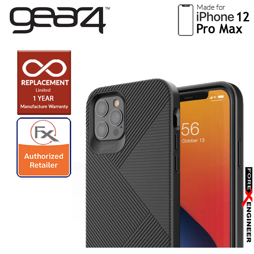 Gear4 BatterSea for iPhone 12 Pro Max 5G 6.7" - D3O Material Technology - Drop Resistant Up to 4 meters (Black) (Barcode : 840056128255 )