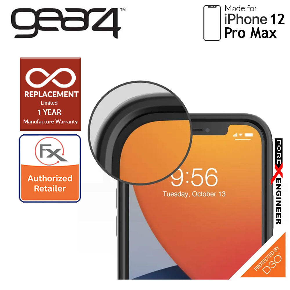 Gear4 BatterSea for iPhone 12 Pro Max 5G 6.7" - D3O Material Technology - Drop Resistant Up to 4 meters (Black) (Barcode : 840056128255 )