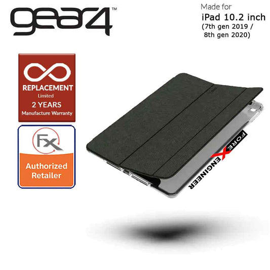 Gear4 Brompton + Folio for iPad 10.2 inch ( 7th - 8th - 9th Gen ) (2019 - 2021) - D3O Material Technology - Drop Resistant Up to 4 meters - Smoke Color (Barcode : 840056119802 )