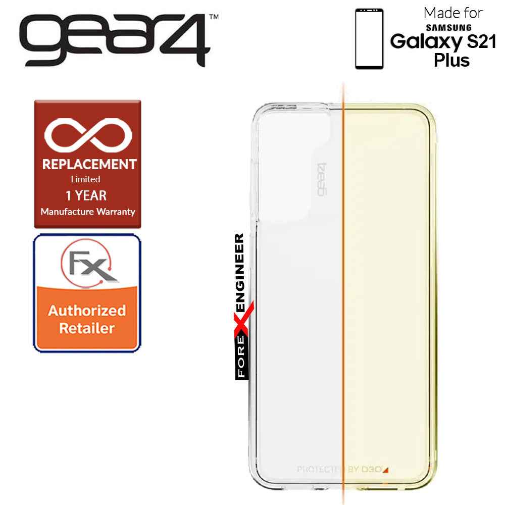 Gear4 Crystal Palace for Samsung Galaxy S21 Plus - D3O Material Technology - Drop Resistant Up to 4 meters - Clear (Barcode : 840056108592 )