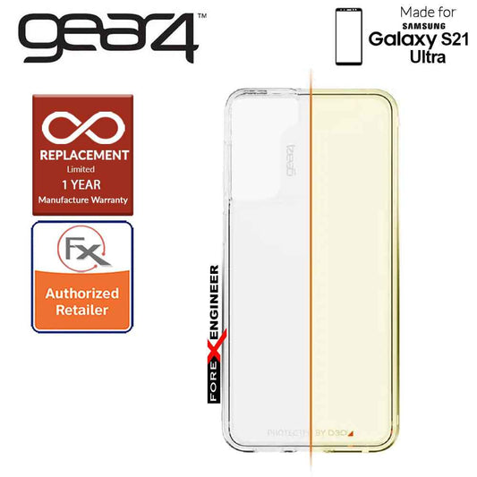 Gear4 Crystal Palace for Samsung Galaxy S21 Ultra - D3O Material Technology - Drop Resistant Up to 4 meters - Clear (Barcode : 840056108608 )