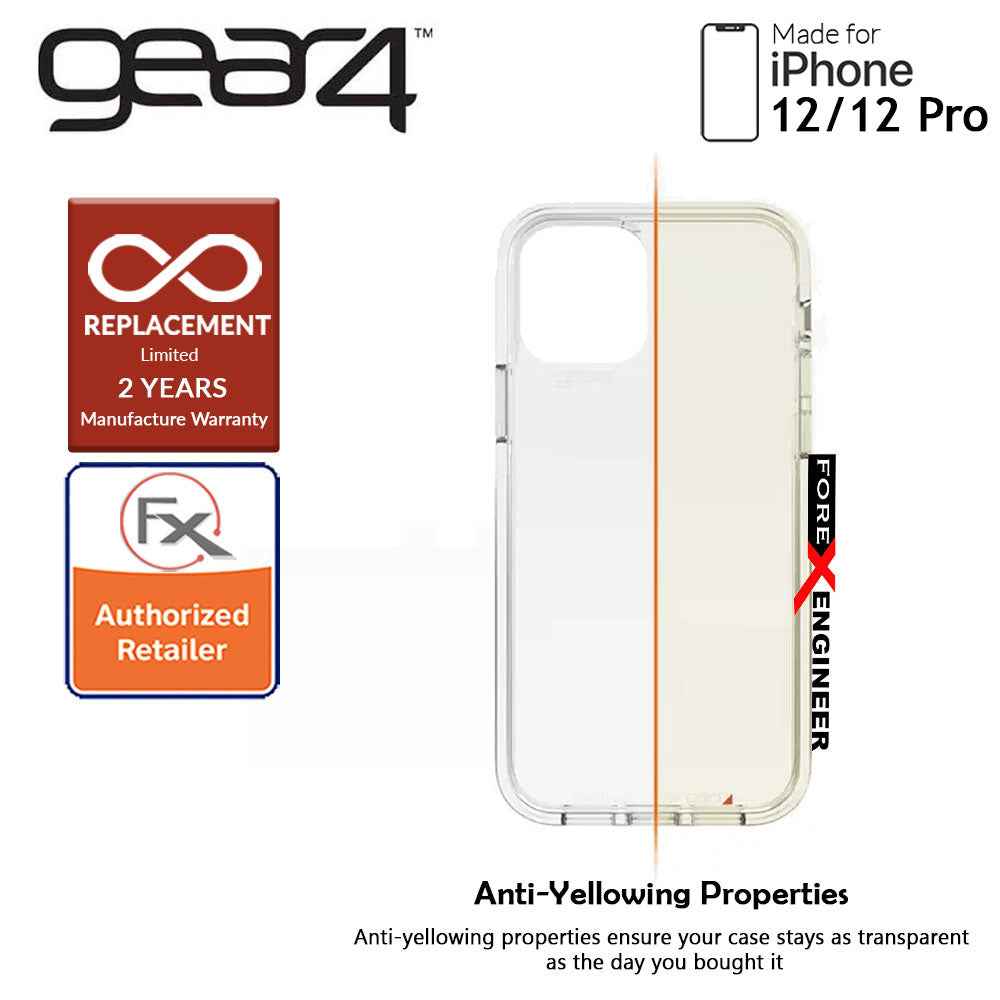 Gear4 Crystal Palace for iPhone 12 - 12 Pro 5G 6.1" - D3O Material Technology - Drop Resistant Up to 4 meters (Clear) (Barcode : 840056127999 )