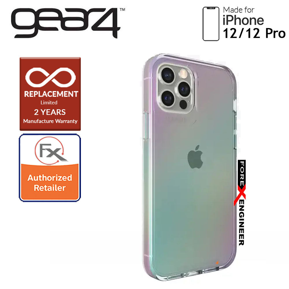 Gear4 Crystal Palace for iPhone 12 - 12 Pro 5G 6.1" - D3O Material Technology - Drop Resistant Up to 4 meters (Iridescent) (Barcode : 840056128002 )