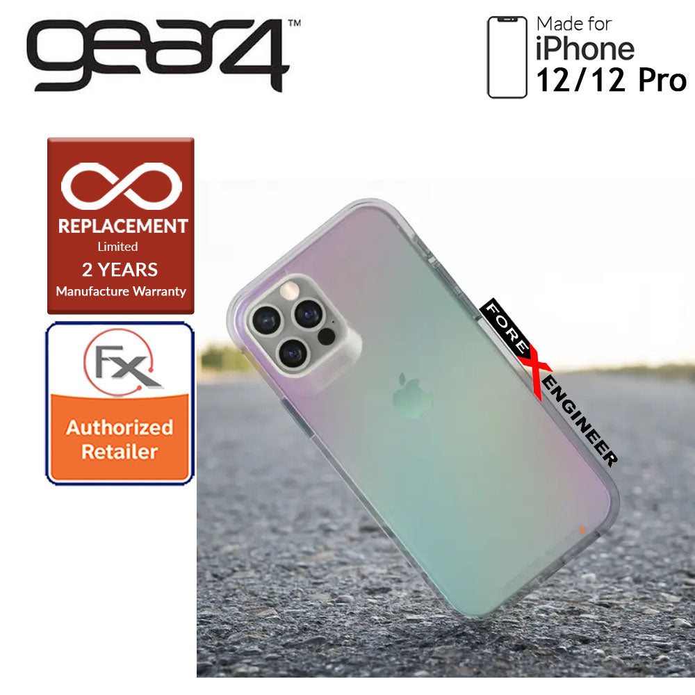 Gear4 Crystal Palace for iPhone 12 - 12 Pro 5G 6.1" - D3O Material Technology - Drop Resistant Up to 4 meters (Iridescent) (Barcode : 840056128002 )