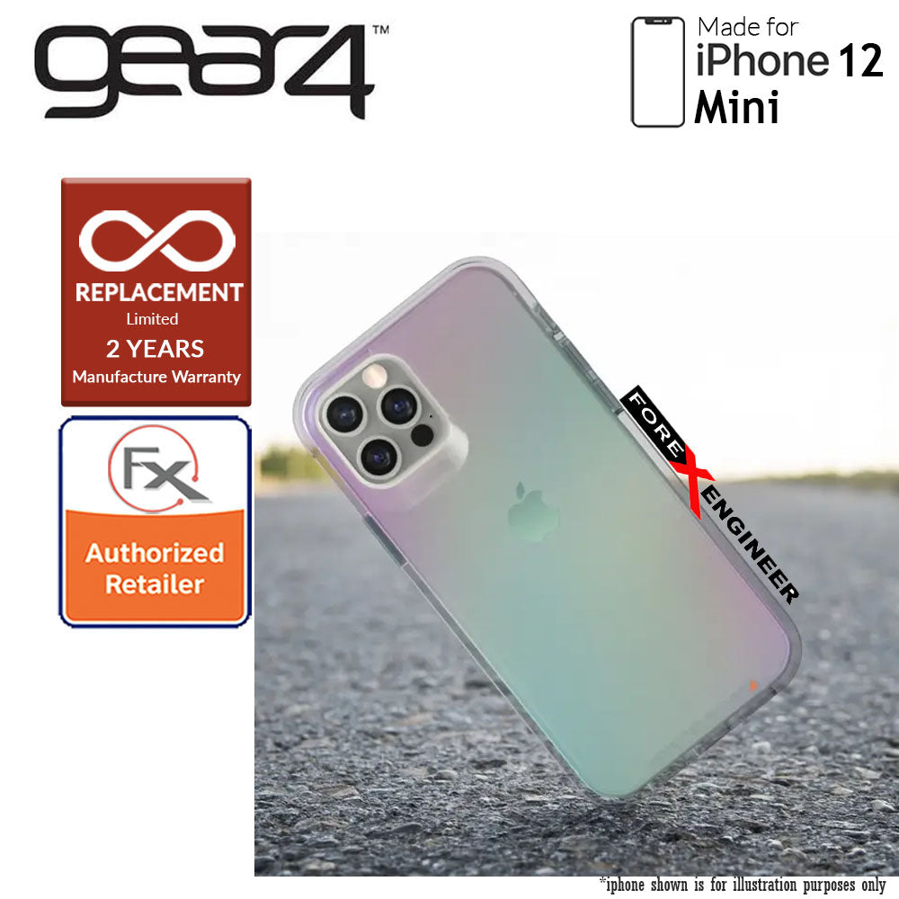 Gear4 Crystal Palace for iPhone 12 Mini  5G 5.4" - D3O Material Technology - Drop Resistant Up to 4 meters (Iridescent) (Barcode : 840056127890 )