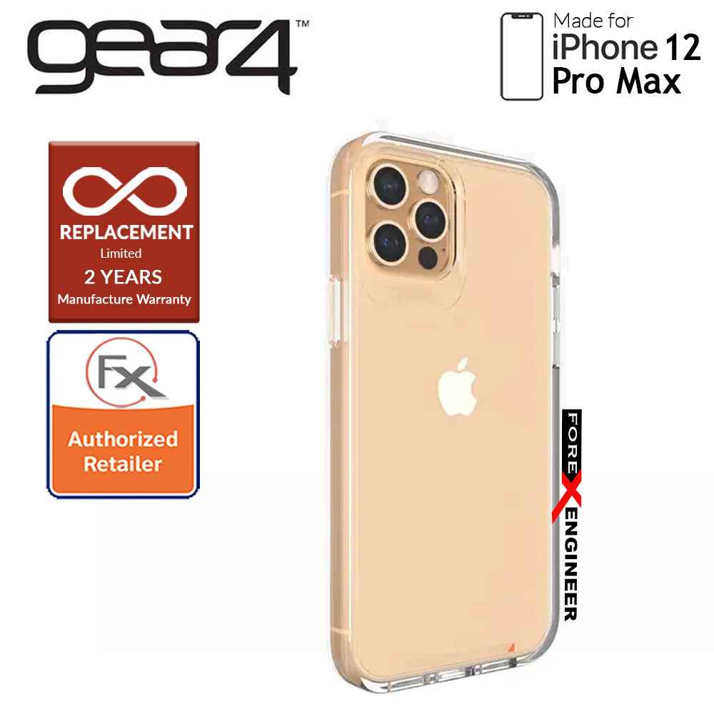 Gear4 Crystal Palace for iPhone 12 Pro Max 5G 6.7" - D3O Material Technology - Drop Resistant Up to 4 meters (Clear) (Barcode : 840056128217 )