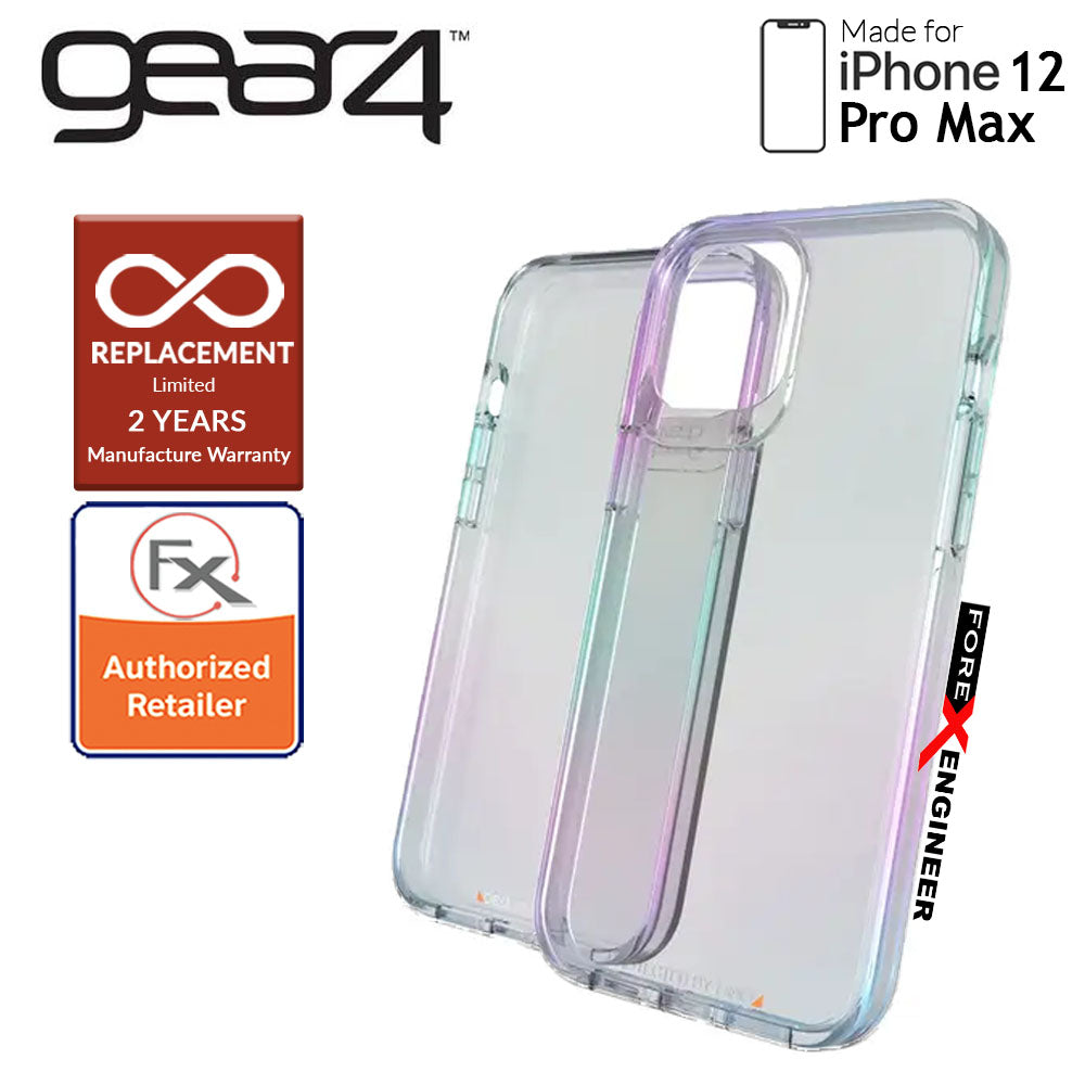 Gear4 Crystal Palace for iPhone 12 Pro Max 5G 6.7" - D3O Material Technology - Drop Resistant Up to 4 meters (Iridescent) (Barcode : 840056128224 )