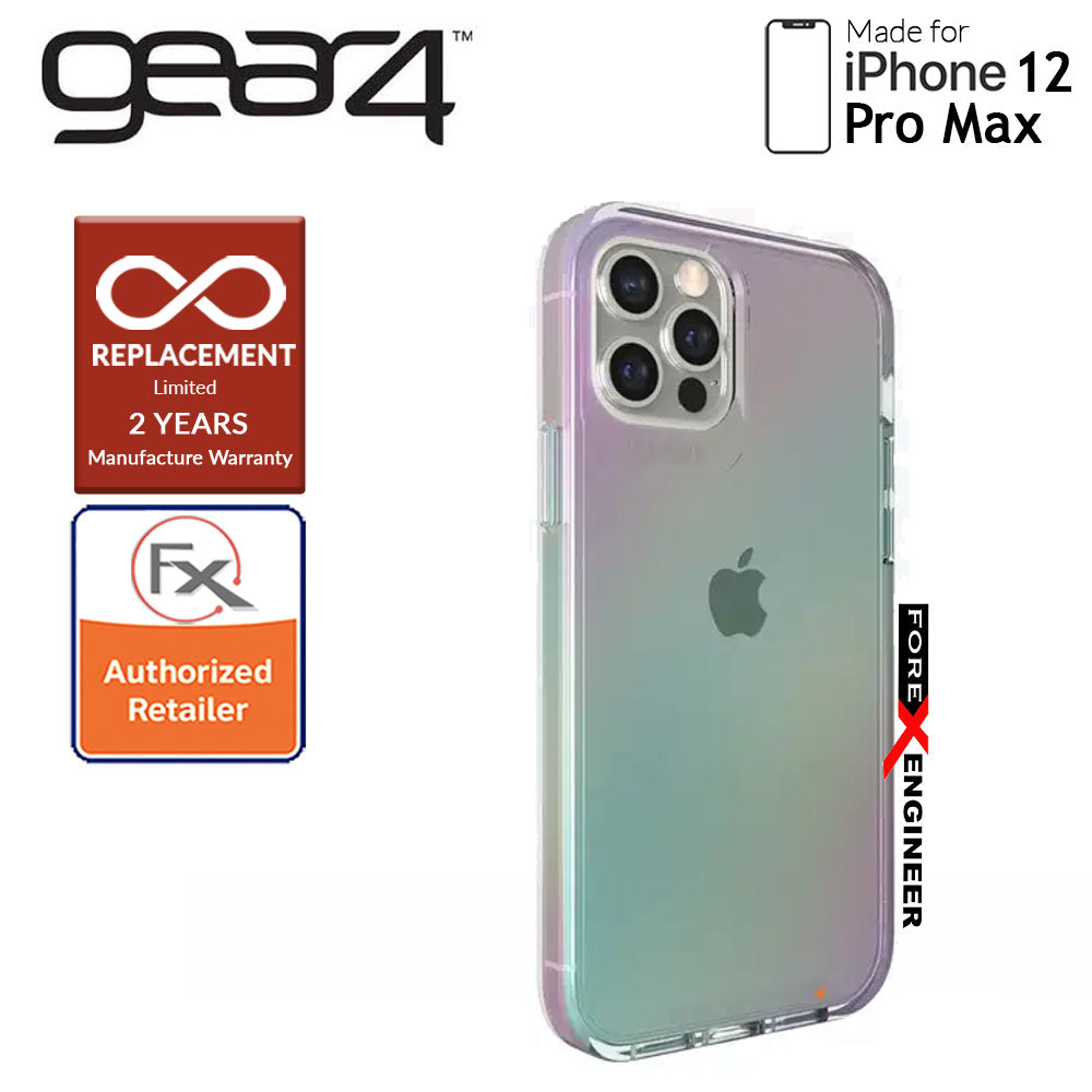 Gear4 Crystal Palace for iPhone 12 Pro Max 5G 6.7" - D3O Material Technology - Drop Resistant Up to 4 meters (Iridescent) (Barcode : 840056128224 )
