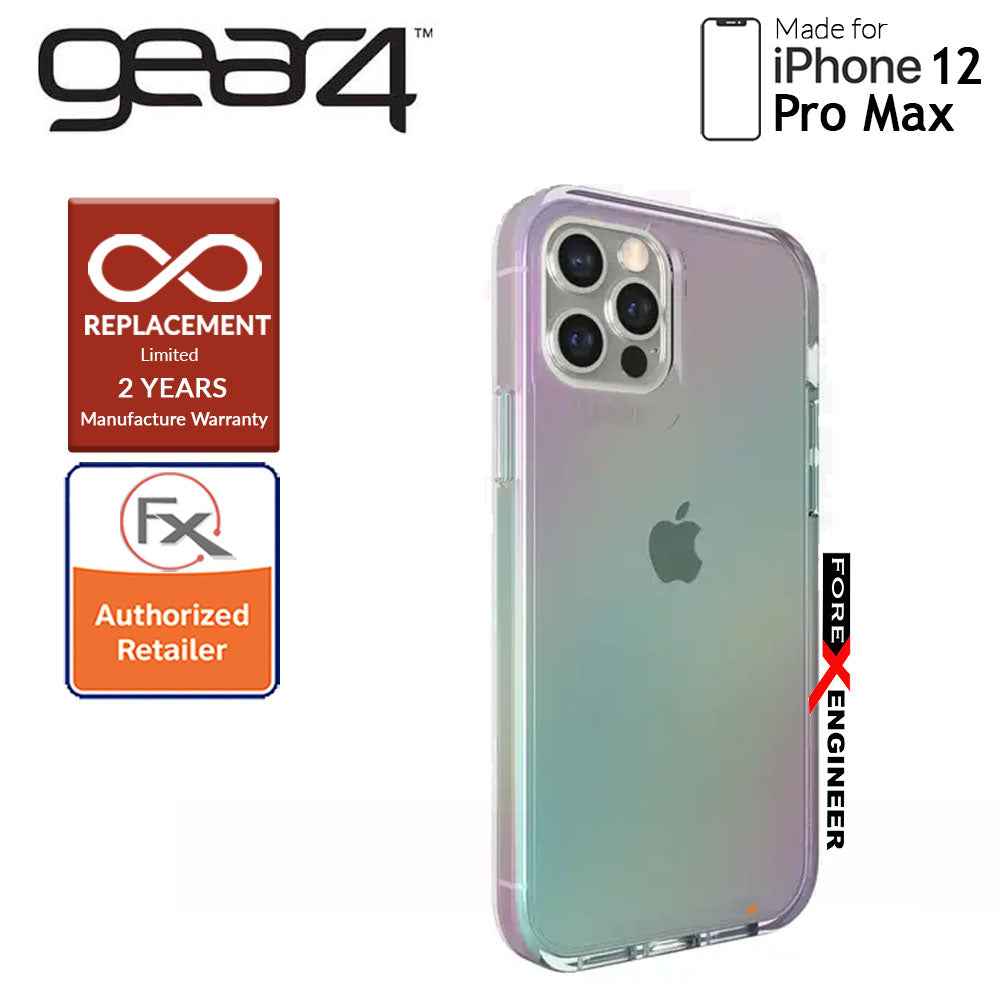 Gear4 Crystal Palace for iPhone 12 Pro Max 5G 6.7" - D3O Material Technology - Drop Resistant Up to 4 meters (Iridescent) (Barcode : 840056128224 )