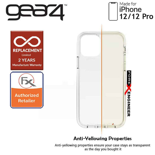 Gear4 Piccadilly for iPhone 12 - 12 Pro 5G 6.1" - D3O Material Technology - Drop Resistant Up to 4 meters (Black) (Barcode : 840056128019 )