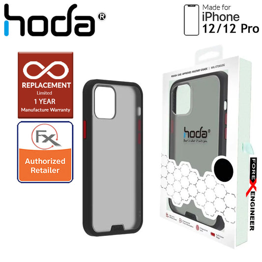 HODA ROUGH Military Case for iPhone 12 - 12 Pro 5G 6.1" - Military Drop Protection - Black Color ( Barcode: 4713381518267 )