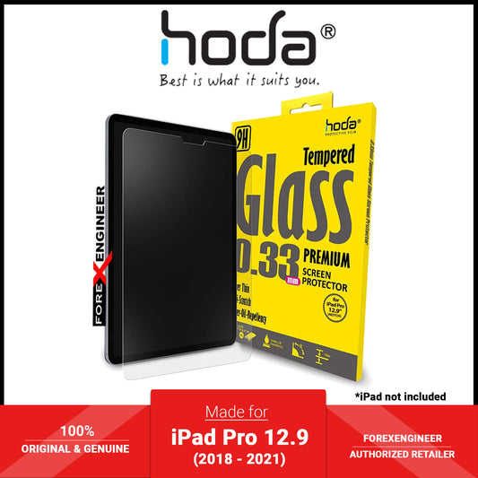[RACKV2_CLEARANCE] Hoda Screen Protector for iPad Pro 12.9 (3rd - 5th Gen) (2018 - 2021) (Notch) M1 Chip - 0.33mm Full Coverage Tempered Glass - Clear (Barcode: 4713381516539 )