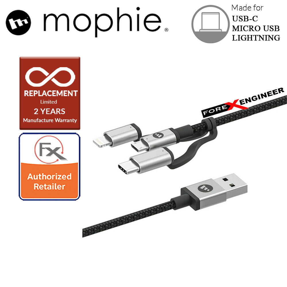 Mophie Tri-Tip Cable 1M - USBA To Micro-Lightning-USBC  (Barcode : 848467093773 )