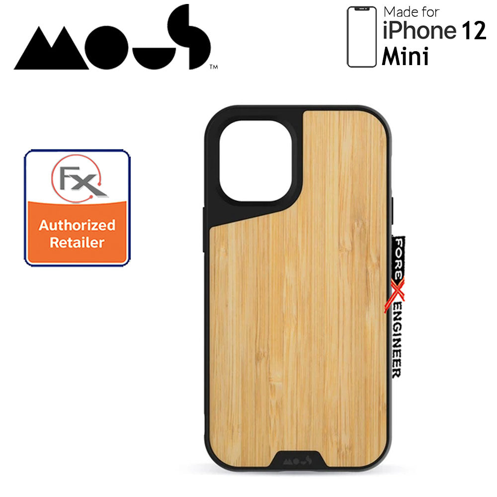 Mous Limitless 3.0 for iPhone 12 Mini 5G 5.4" - Air Shock High Impact Material Case -  Bamboo (Barcode : 5060624483837 )