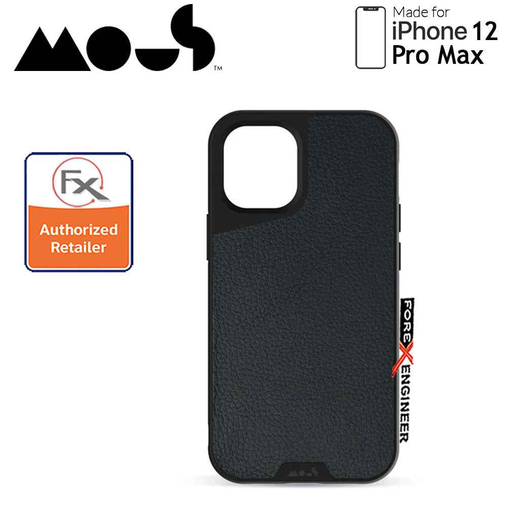 Mous Limitless 3.0 for iPhone 12 Pro Max 5G 6.7" - Air Shock High Impact Material Case - Black Leather (Barcode : 5060624483943 )