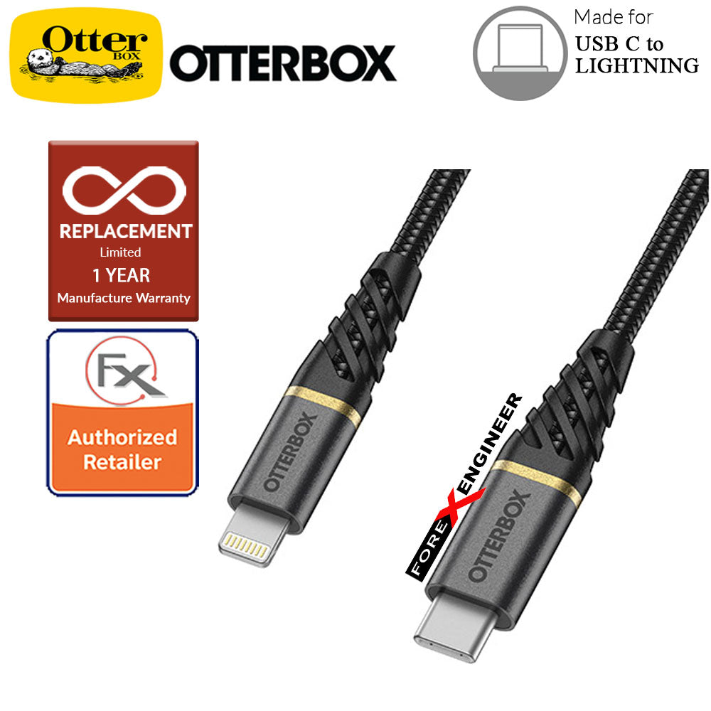 OtterBox Premium USB C to Lightning Cable -  1M PD FastCharge Glamour Black - (Barcode : 840104218228 )