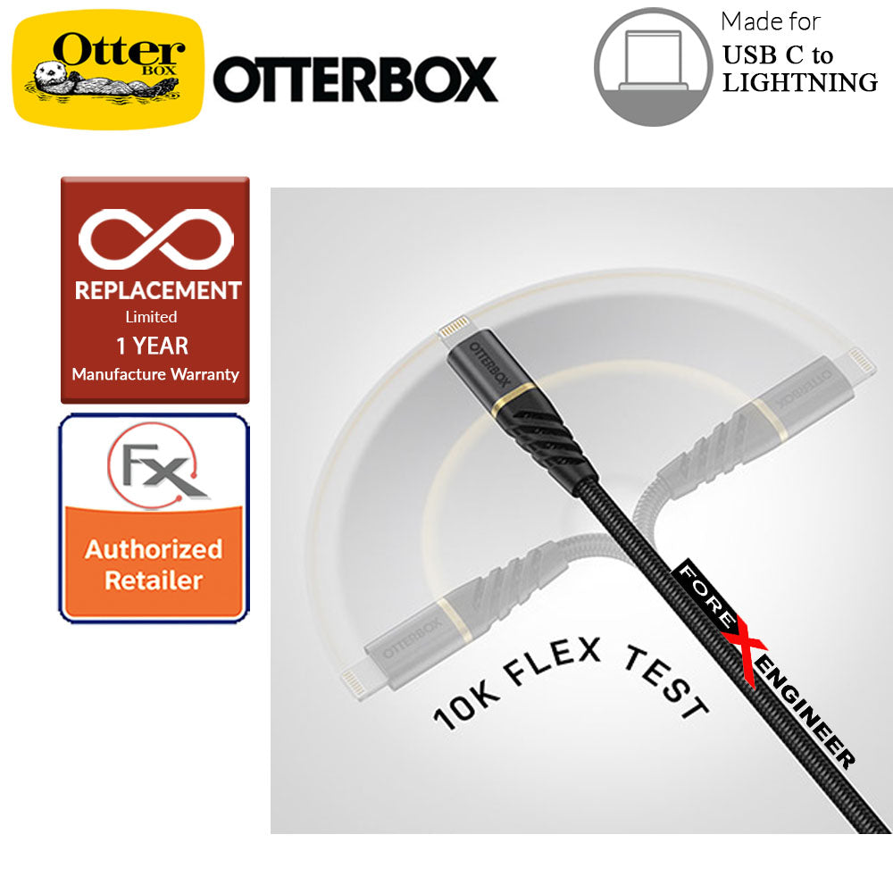 OtterBox Premium USB C to Lightning Cable -  1M PD FastCharge Glamour Black - (Barcode : 840104218228 )