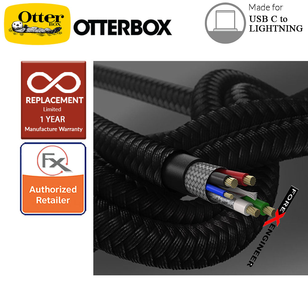 OtterBox Premium USB C to Lightning Cable -  1M PD FastCharge Glamour Black - (Barcode : 840104218228 )