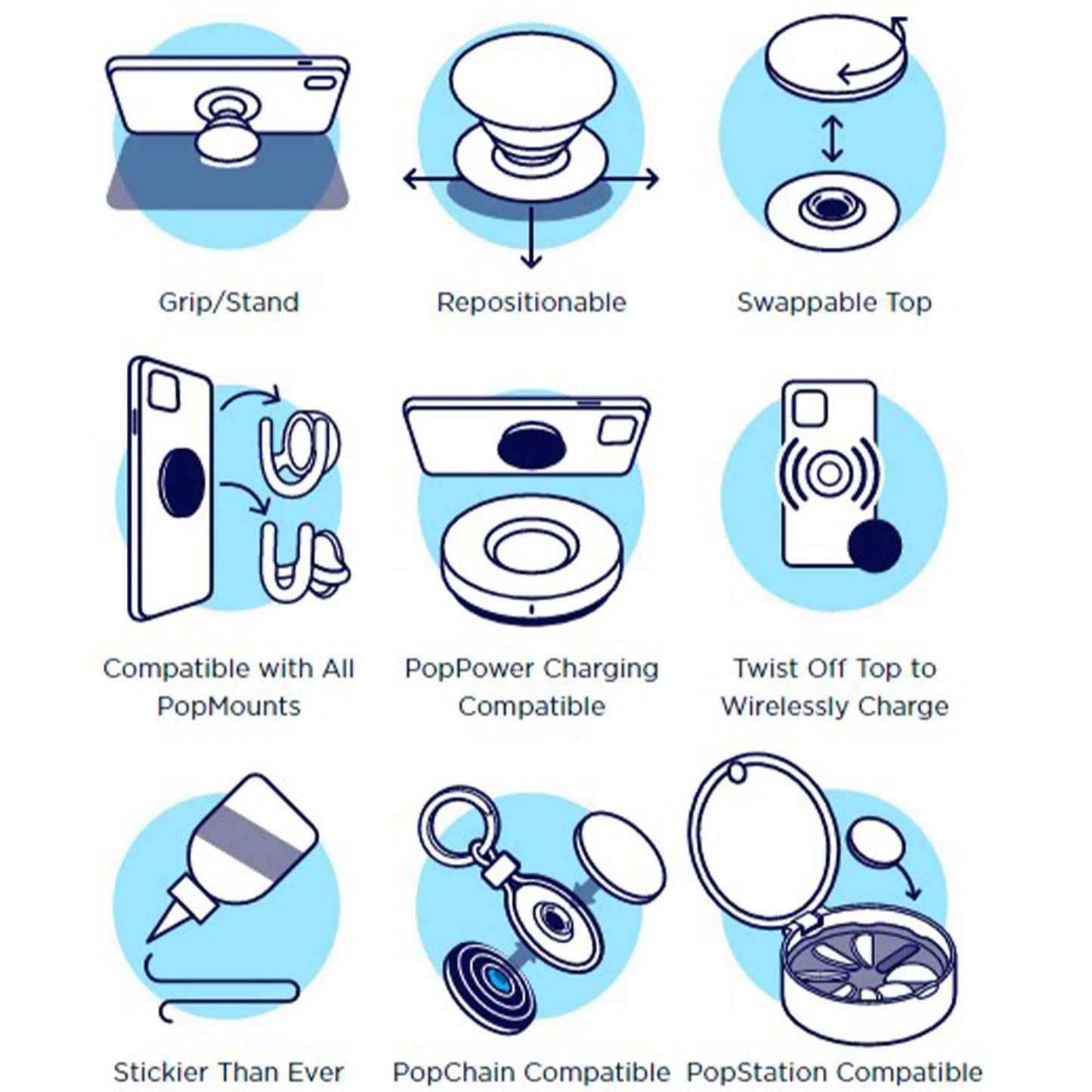 PopSockets PopTop - Facet Gloss (Barcode: 842978136196 )