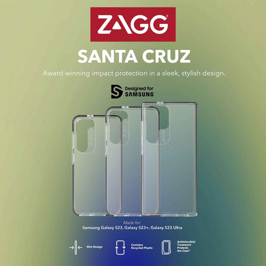 ZAGG Gear4 Santa Cruz for Samsung S23+ - S23 Plus - 4 Meters Drop Protection - Black