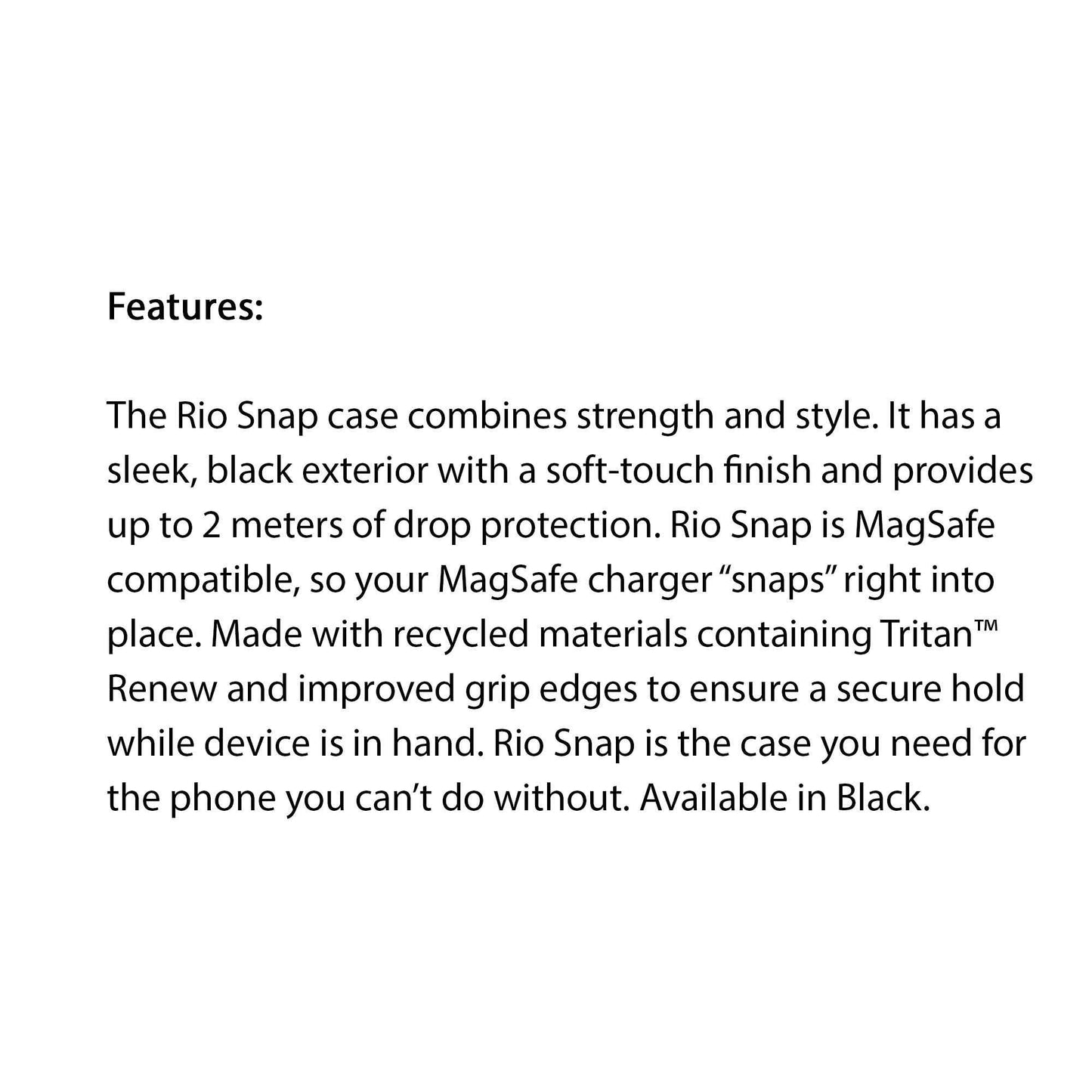ZAGG Gear4 Rio Snap for Samsung S23 Plus - 2 Meters Drop Protection - Black