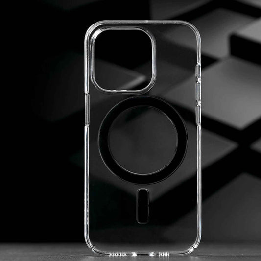 Caudabe Lucid Clear for iPhone 14 Pro - Magsafe Compatible - Crystal - Charcoal