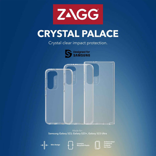 ZAGG Gear4 Crystal Palace for Samsung S23 Plus - 2 Meters Drop Protection - Clear