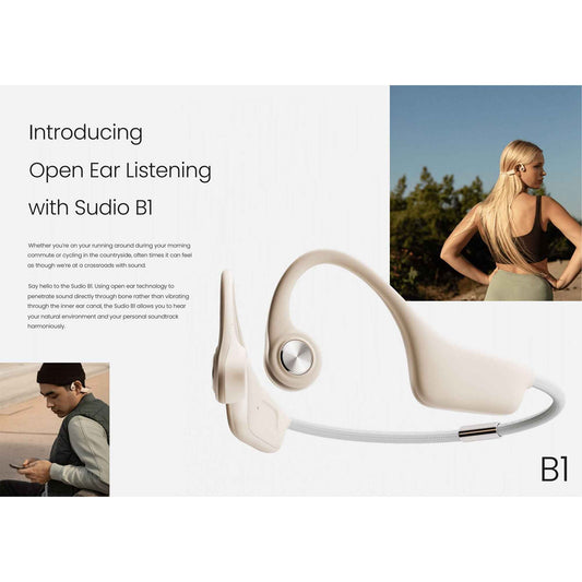 Sudio B1 - Bone Conduction Headphones - White (Barcode: 7350071383803 )