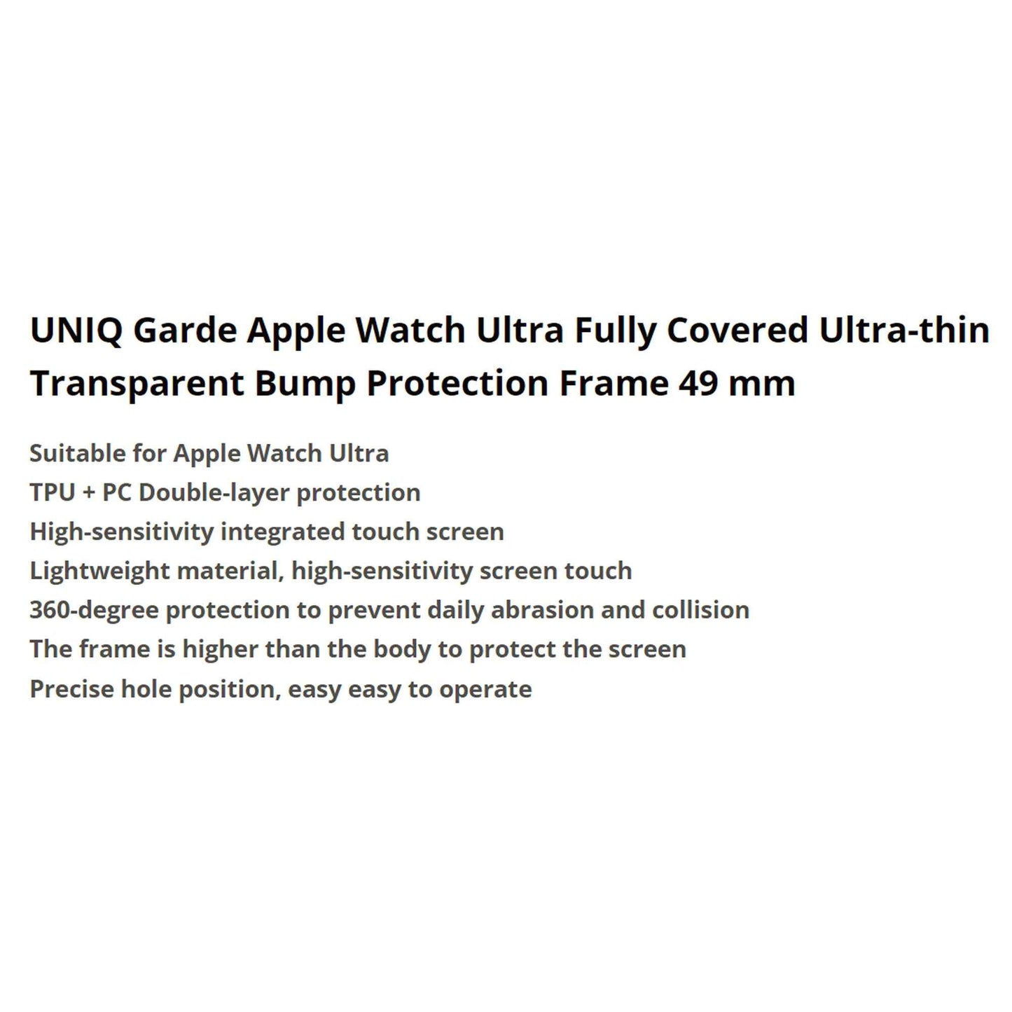 UNIQ Garde Case for Apple Watch Ultra 49mm with build in screen protection - Smoked (Tinted Grey)