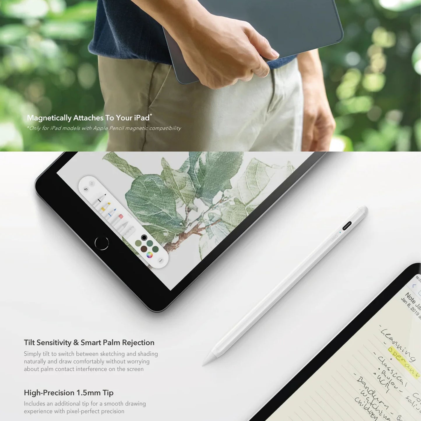 Uniq Pixo Magnetic Stylus Pencil for iPad Pro - Air - Mini - Same like Apple Pencil (Barcode : 8886463676486) - Forexengineer -Malaysia- 8886463676486