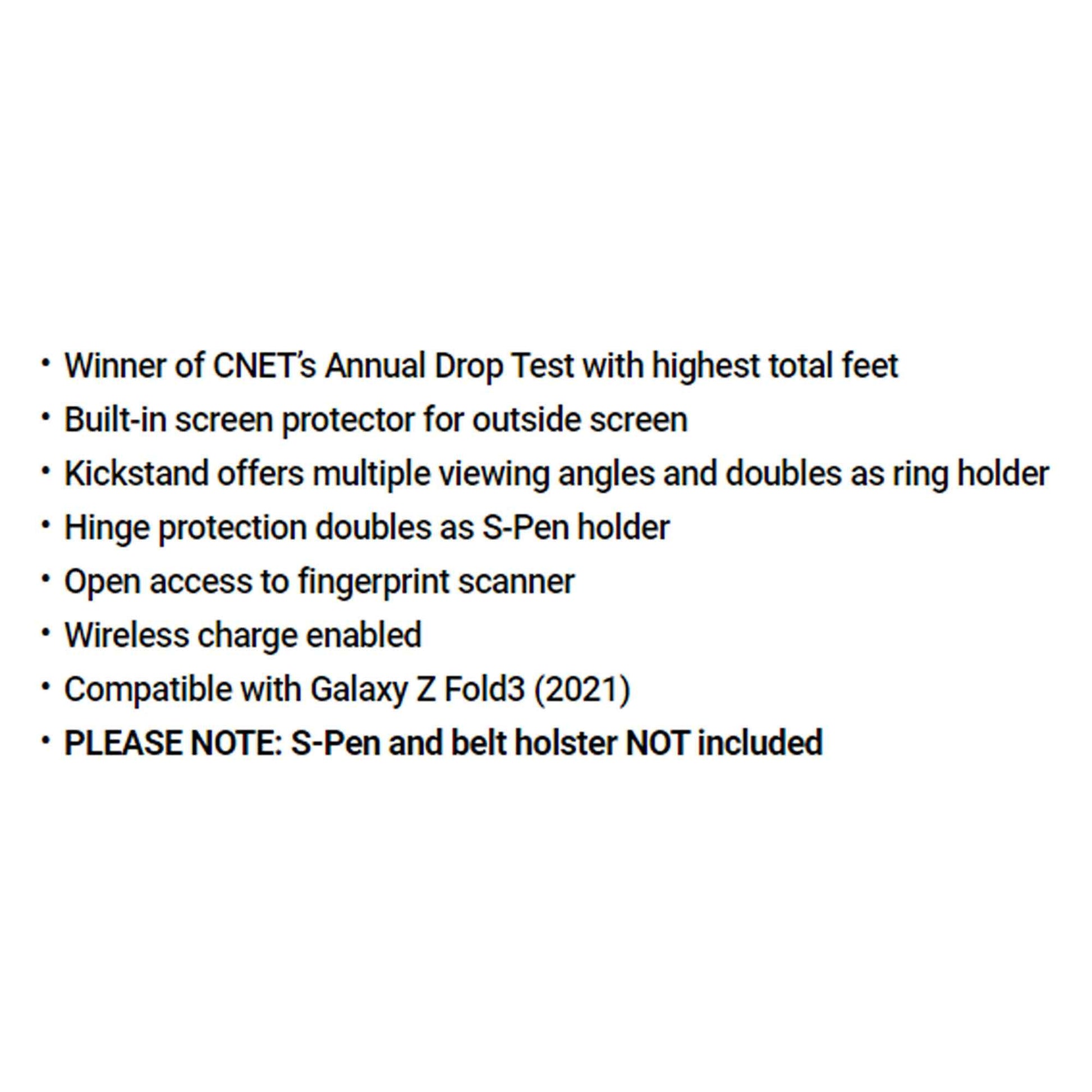 Supcase Unicorn Beetle Pro Rugged Case for Samsung Galaxy Z Fold 3 with Built-in Screen Protector - Black