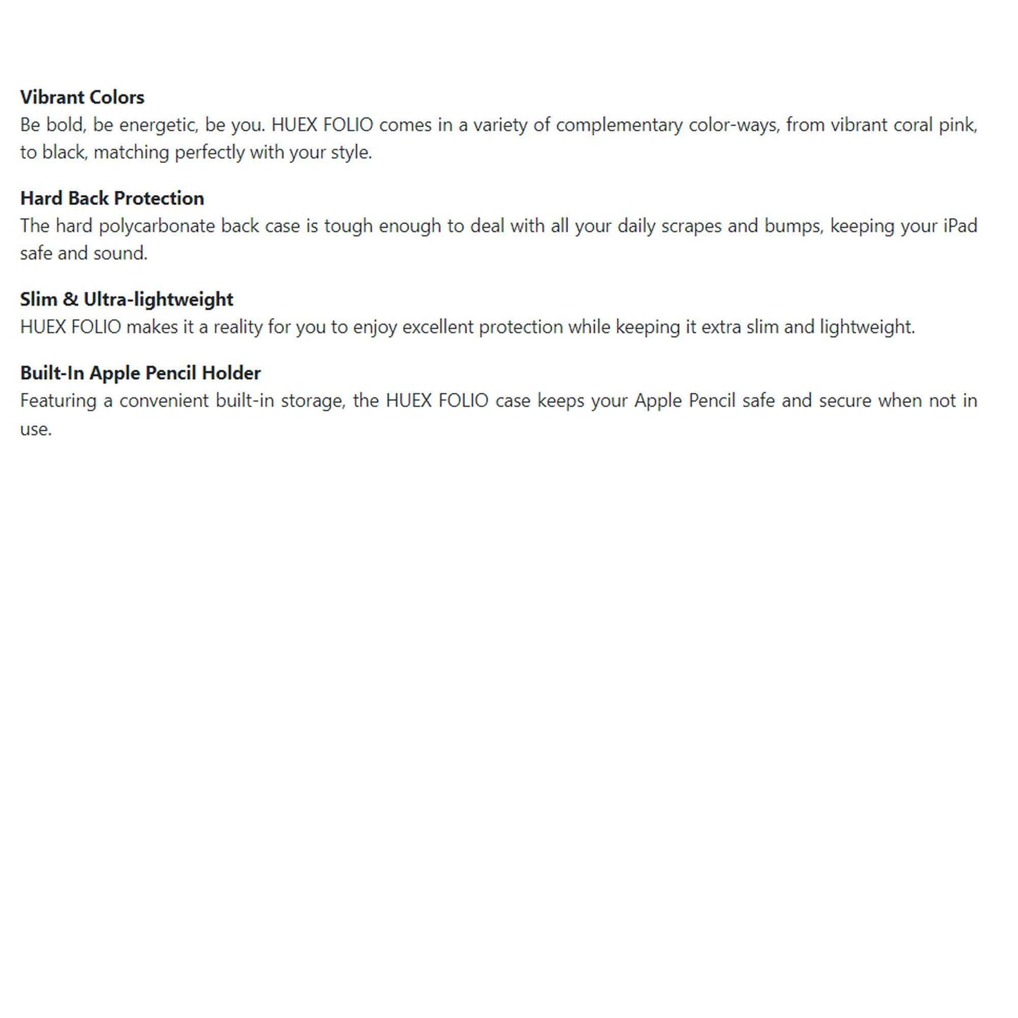 Laut Huex Folio for iPad A16 11th Gen ( 2025 ) / iPad 10.9” 10th Gen ( 2022 ) - Black (Barcode: 4895206932578 )