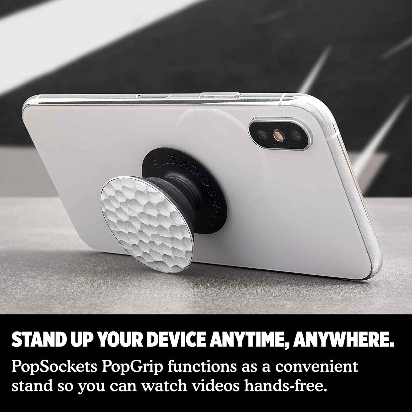 PopSockets PopGrip LUXE Swappable - Hammered Metal Silver