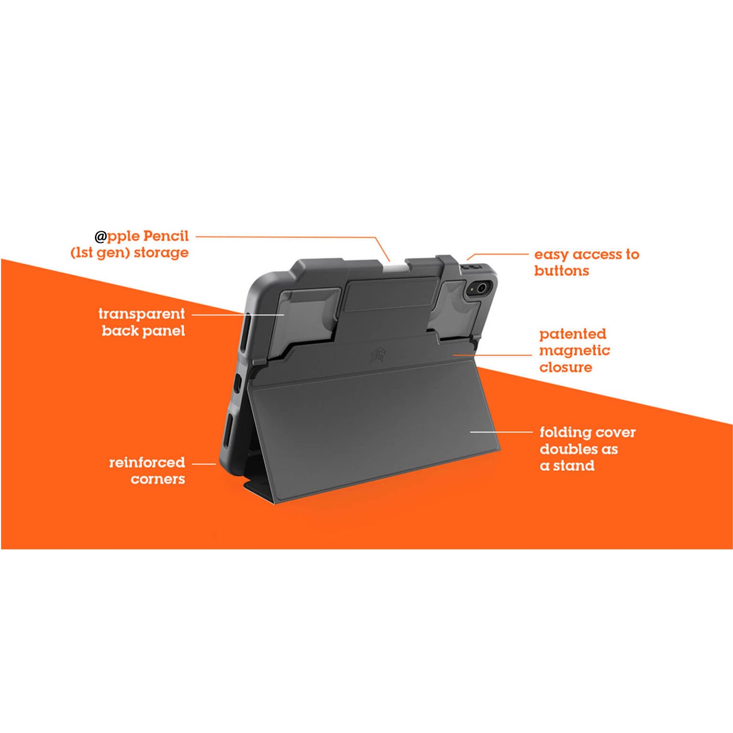 STM Dux Plus for iPad A16 11th Gen ( 2025 ) / iPad 10.9” 10th Gen ( 2022 ) - Black (Barcode : 810046113530 ) - Forexengineer -Malaysia- 810046113530