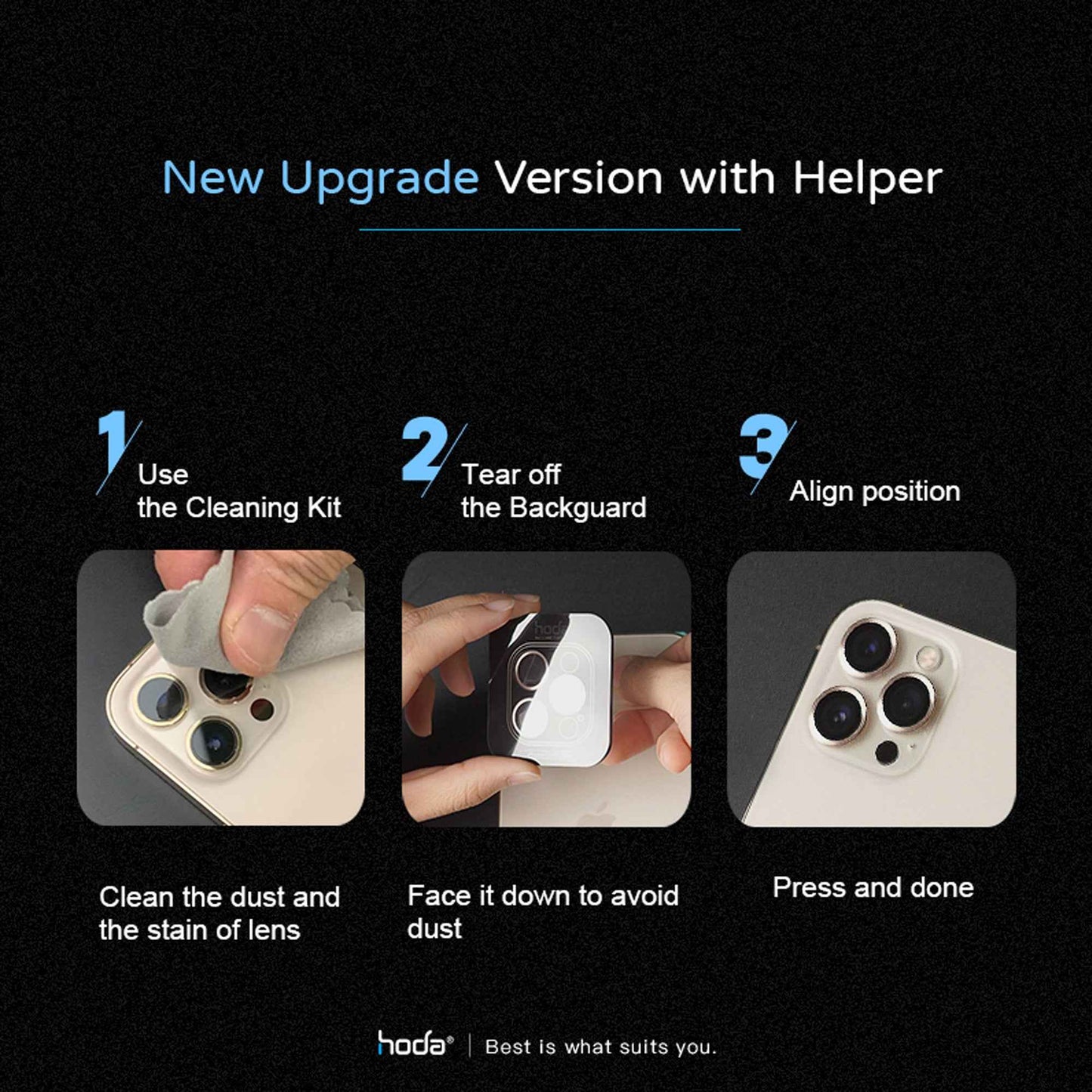 Hoda Sapphire Lens Protector for iPhone 14 Pro - 14 Pro Max - Silver (3pcs) (Barcode: 4711103546642 )