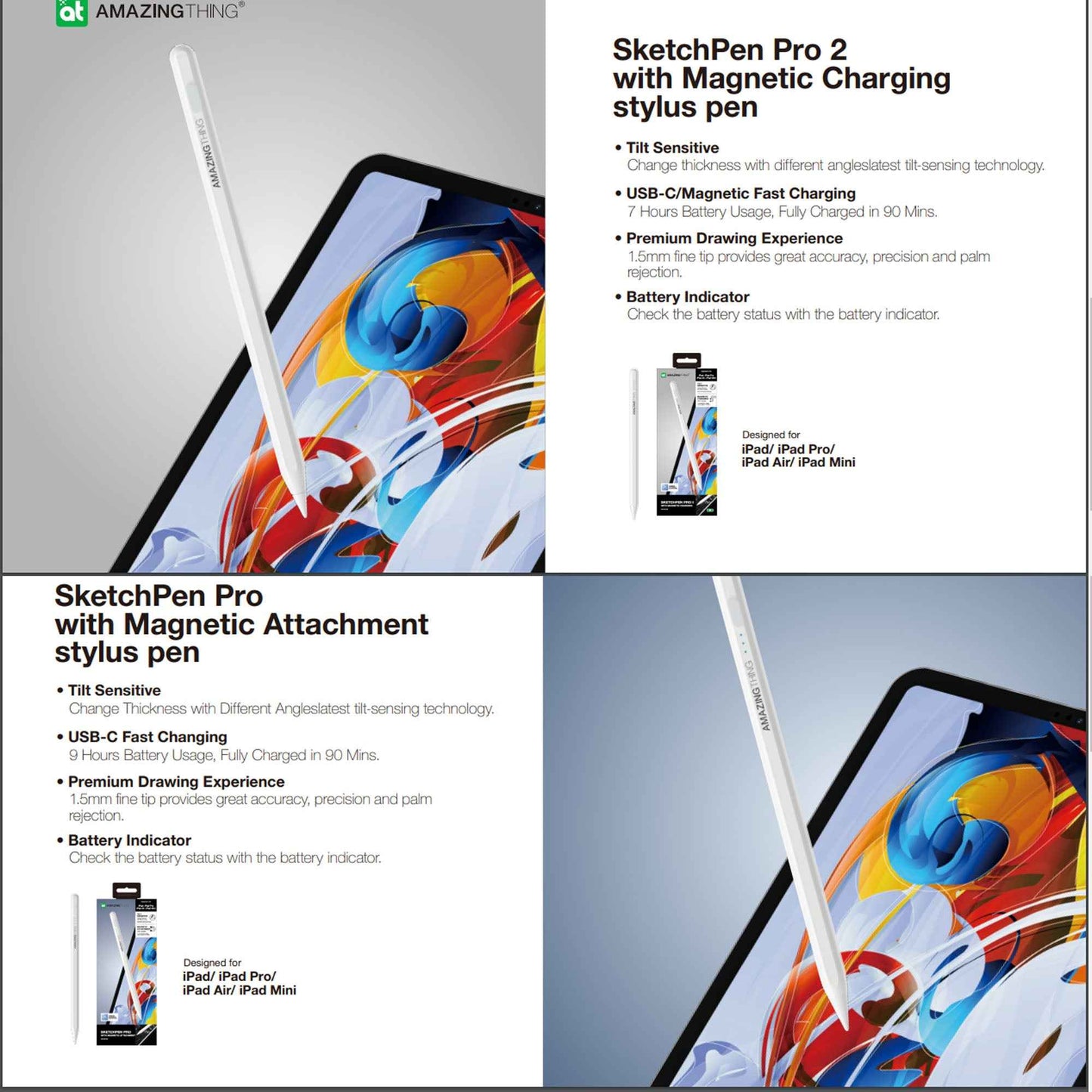 AmazingThing SKETCHPEN PRO II Stylus Pen with Magnetic Attachment stylus pen (Barcode: 4892878079020 )