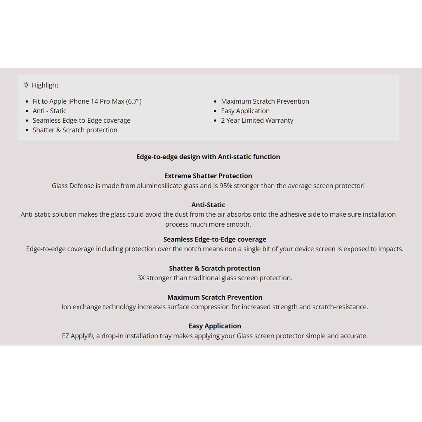 ZAGG Glass Plus Edge for iPhone 14 - Installation Tray Included - Clear ( Barcode: 840056172456 )