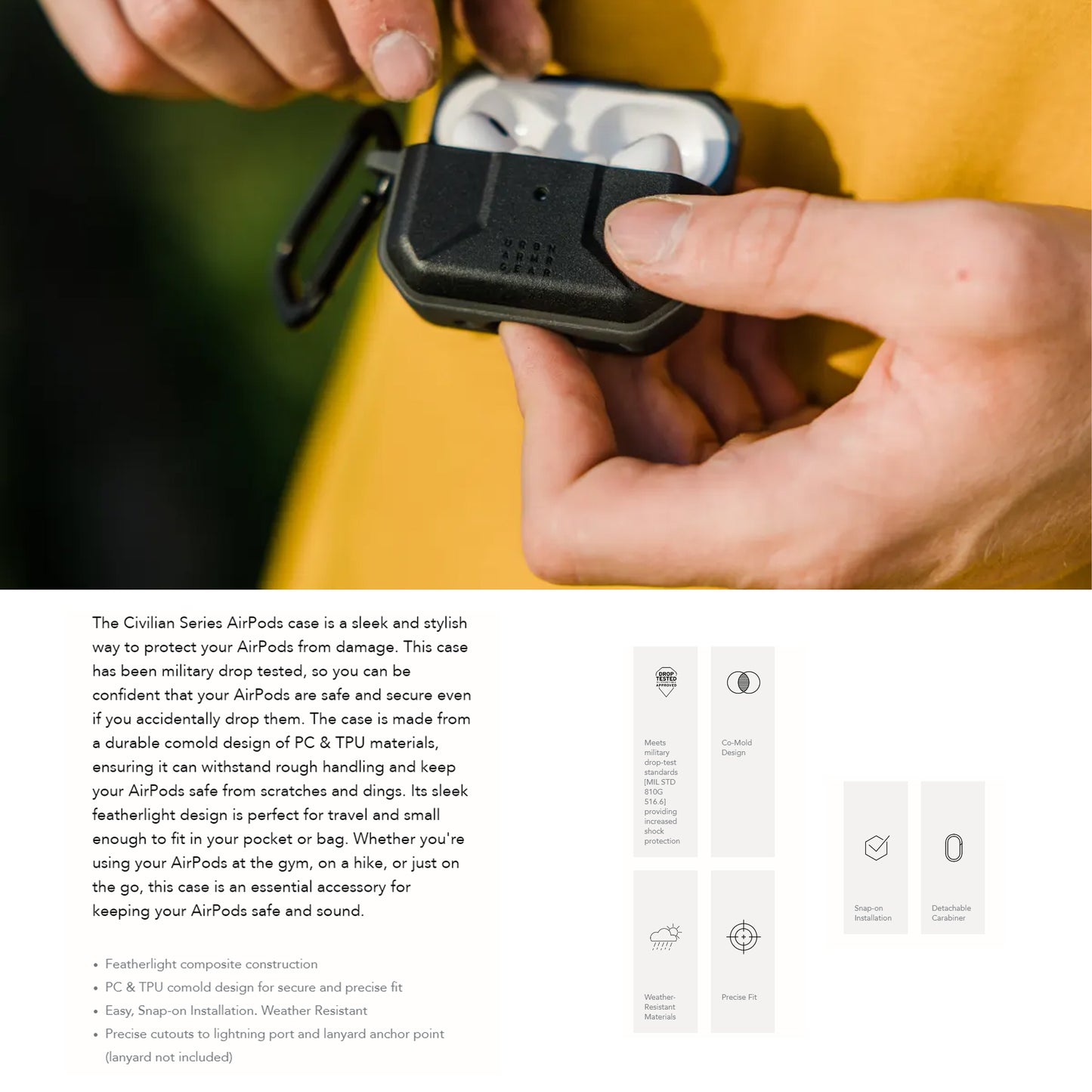 UAG Civilian for AirPods Pro 2 ( 2nd Gen ) - Black - Forexengineer -Malaysia- 840283906626