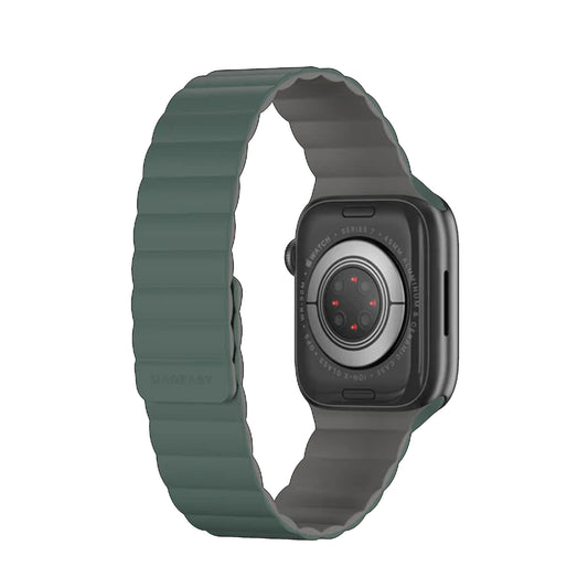 SwitchEasy Skin Silicone Magnetic Watch Band for Apple Watch 41mm - 40mm - 38mm ( 8 - SE2 - 7 - SE - 6 - 5 - 4 - 3 - 2 ) - Pine Green (Barcode: 4895241111259 ) - Forexengineer -Malaysia- 4895241111259