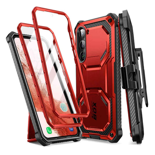 i-Blason Armorbox Case for Samsung Galaxy S23+ - S23 Plus ( With 2 Set Build-in Screen Protector ) - Metallic Red